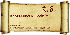 Kesztenbaum Boáz névjegykártya